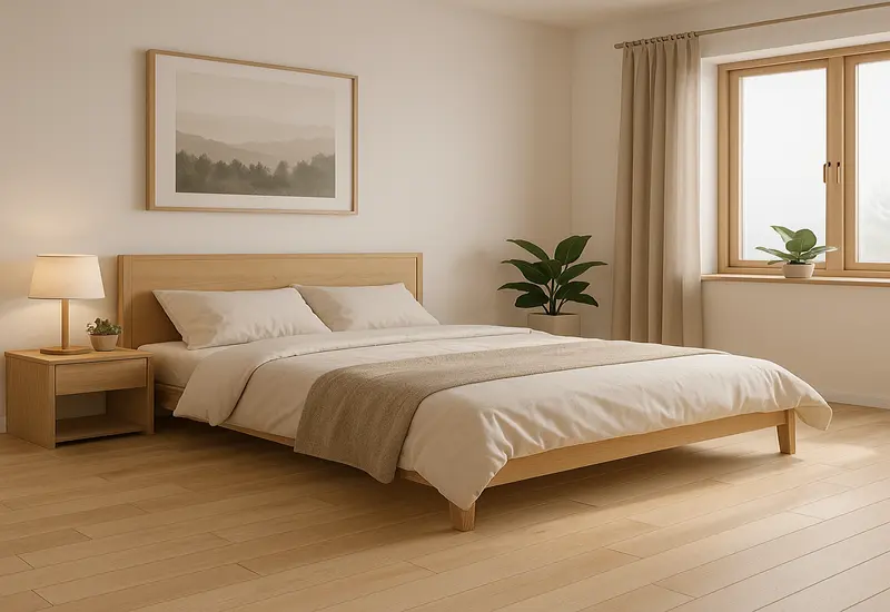 バーチ無垢フローリング施工事例 寝室イメージ