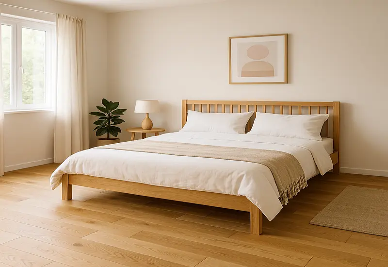 オーク無垢フローリング施工事例 寝室イメージ