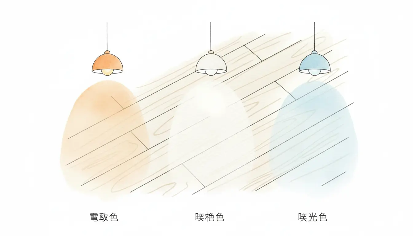 電球色／昼白色／昼光色の違い