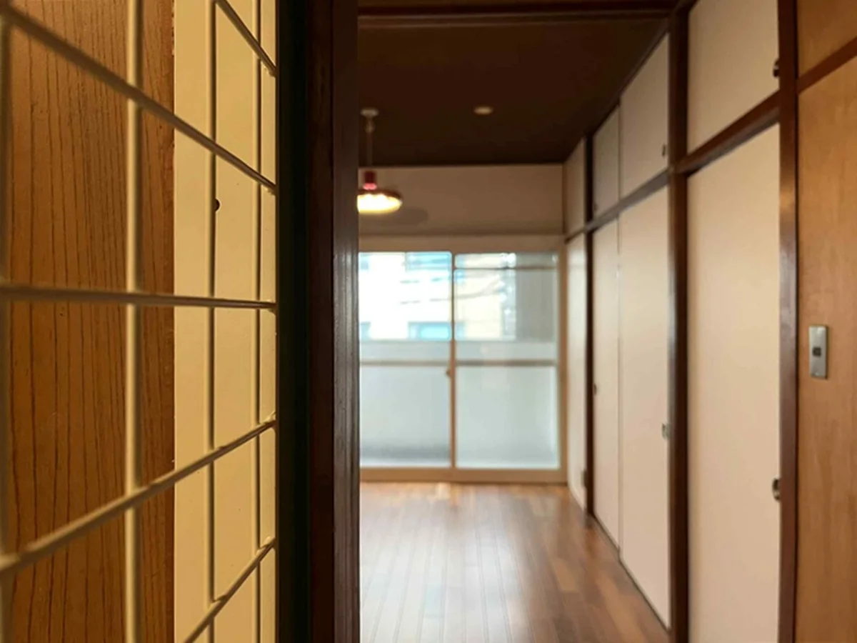 チーク無垢フローリング 施工事例｜福岡マンションリノベーションのリビング全体