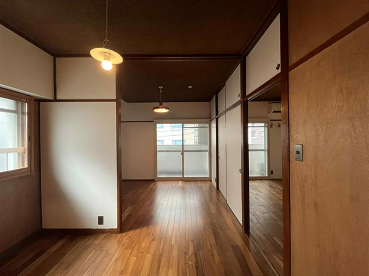 チーク無垢フローリング施工事例 福岡市マンション ダイニング